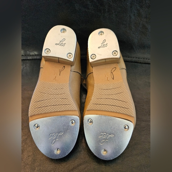 Girls Leo Beige Tap Dance Shoes 7M - Picture 5 of 7